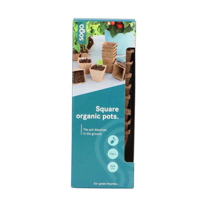 SOGO Biodegradable pots square 6cm 10pcs