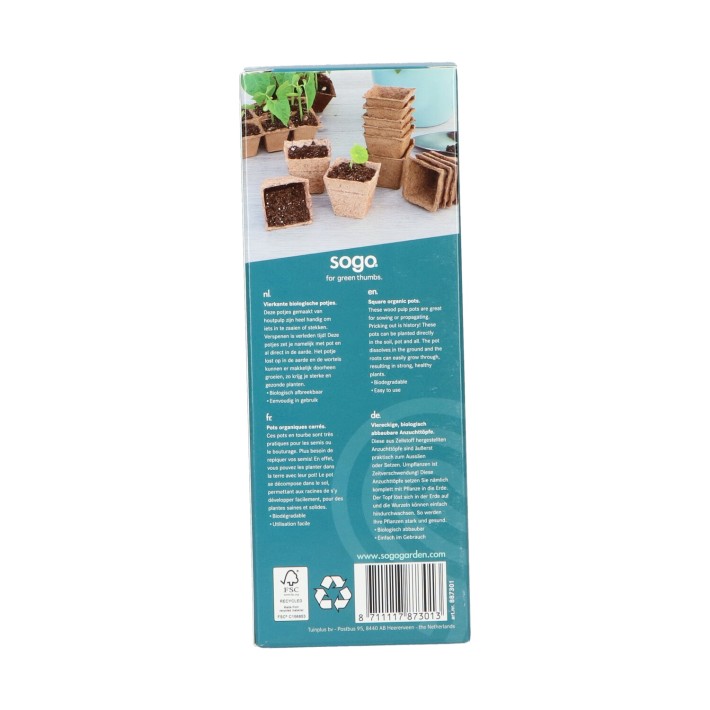 SOGO Biodegradable pots square 6cm 10pcs