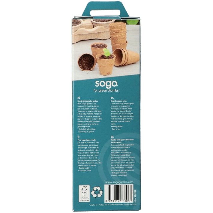 SOGO Biodegradable pots 6cm round 14pcs
