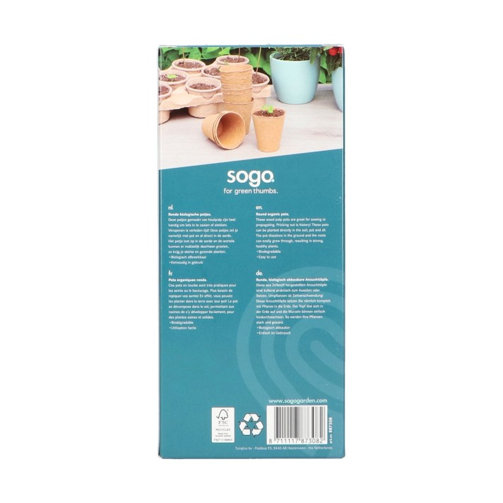 SOGO Biodegradable pots 8cm round 10pcs