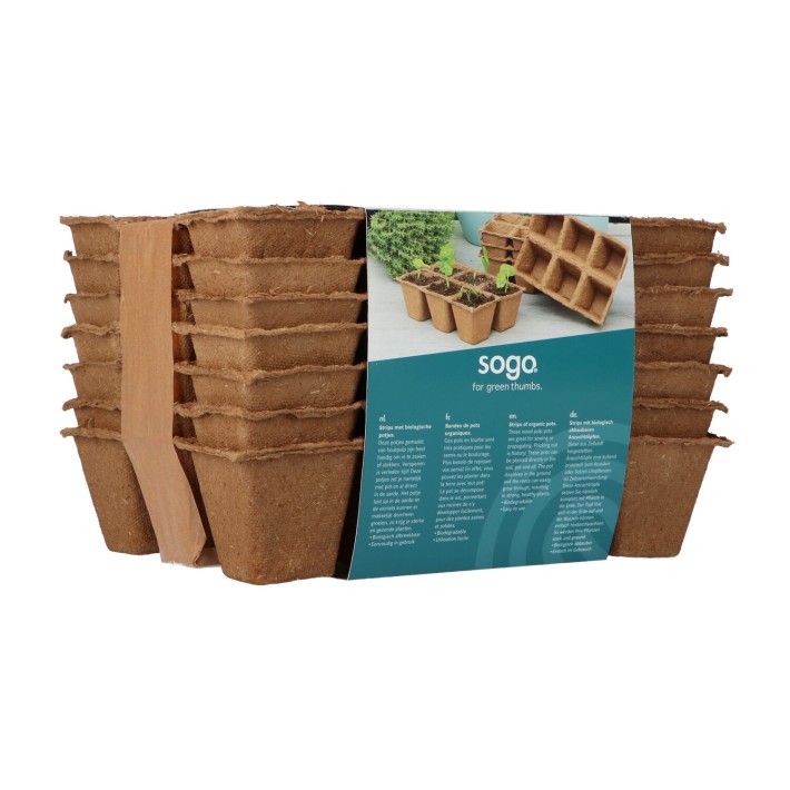SOGO Biodegradable pots 6x6cm 14 strips à 6st.
