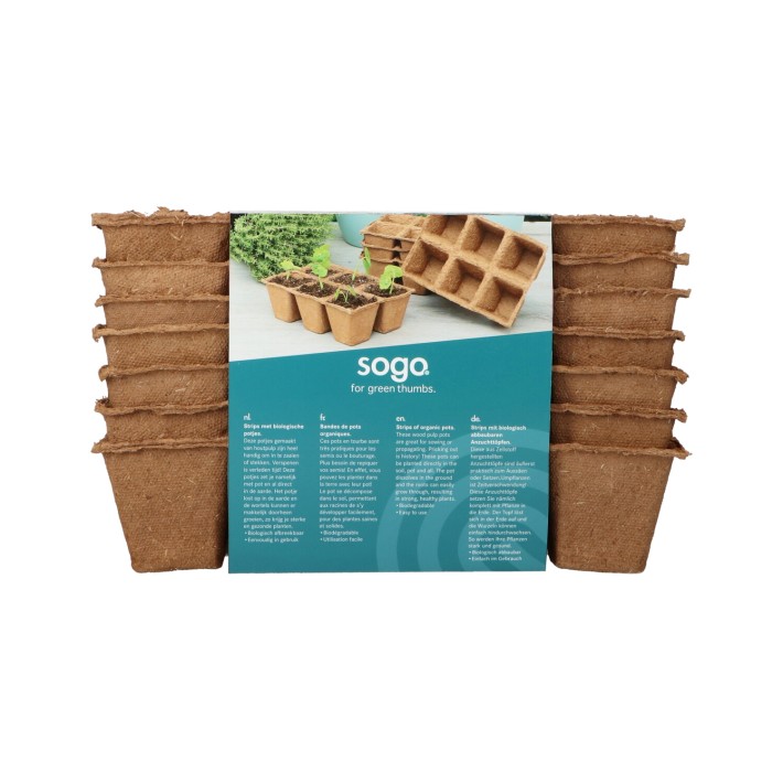 SOGO Biodegradable pots 6x6cm 14 strips à 6st.