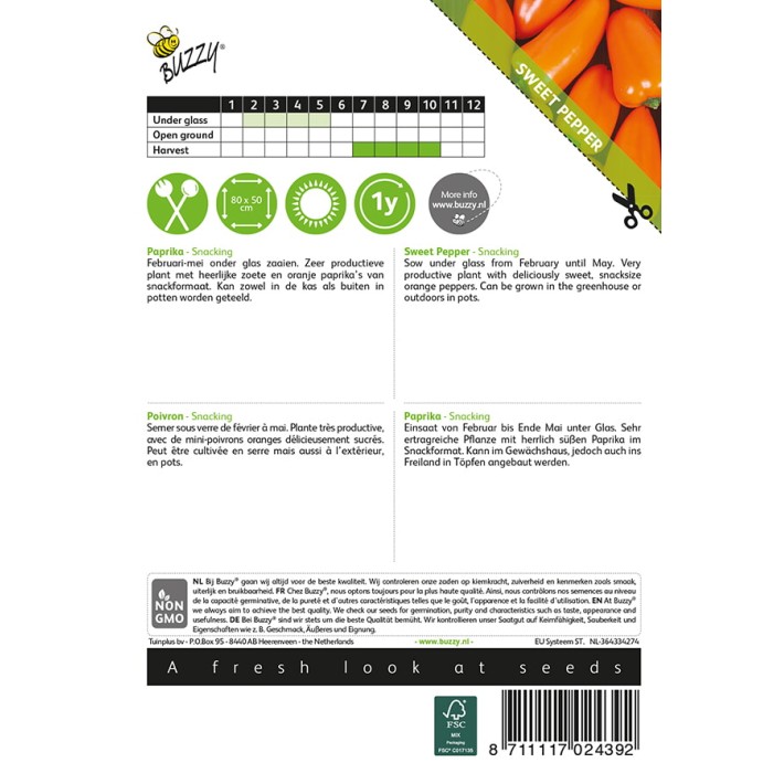 Buzzy® Sweet Pepper Snacking - mini orange
