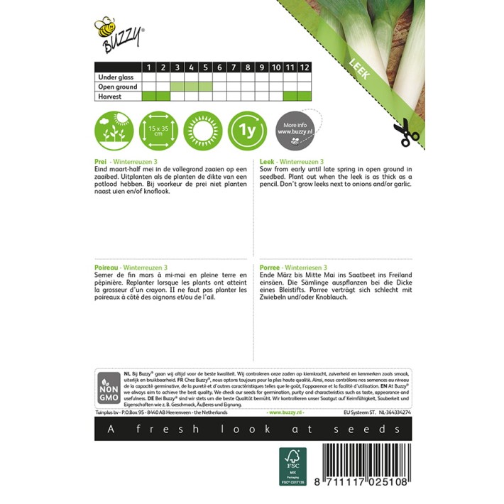 Buzzy® Leek Winter Giant 3