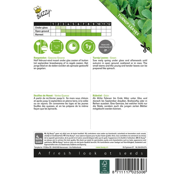 Buzzy® Turnip Greens Leaves Green