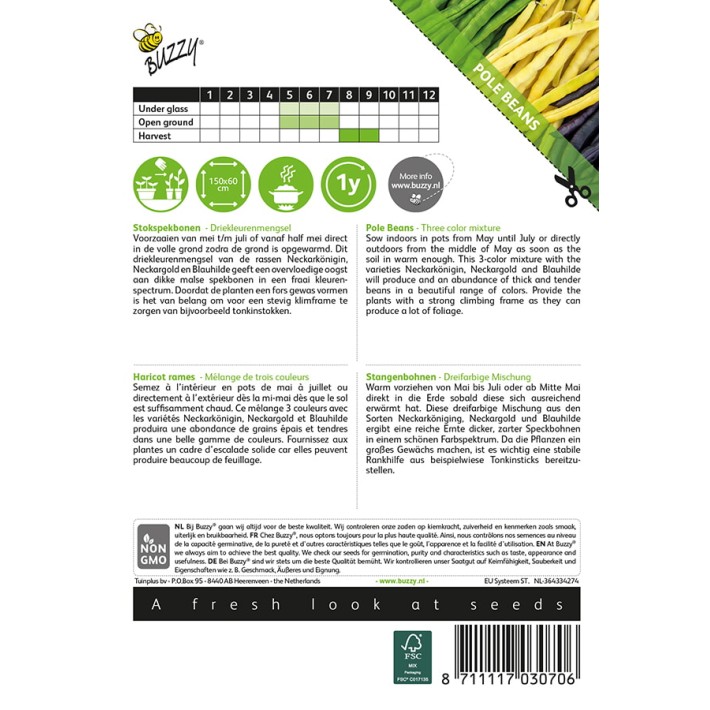 Buzzy® Pole Peans 3 colored Mix