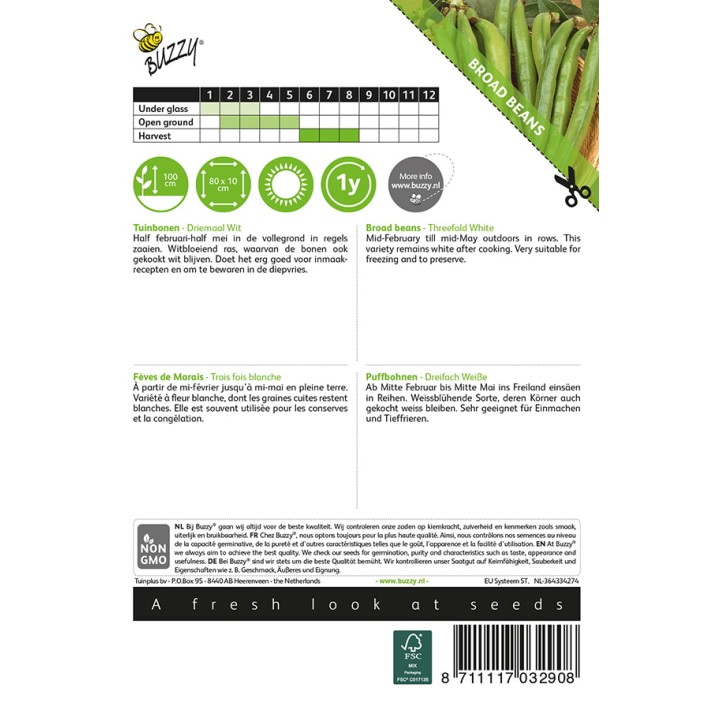 Buzzy® Broad beans Threefold White