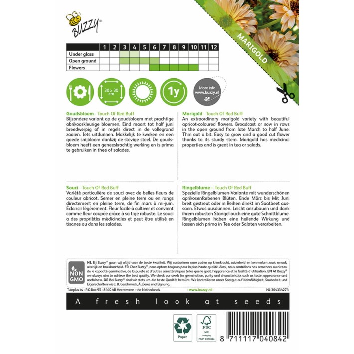 Buzzy® Marigold Touch Of Red Buff