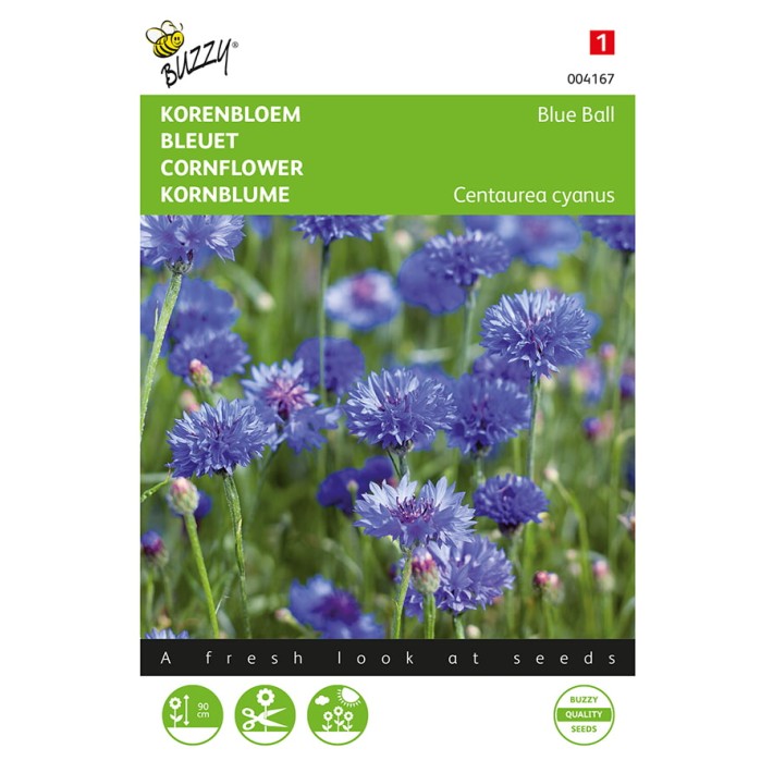 Buzzy® Cornflower Blue Ball, double flowered