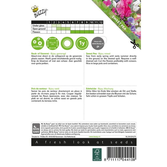 Buzzy® Sweet pea Bijou, mixed