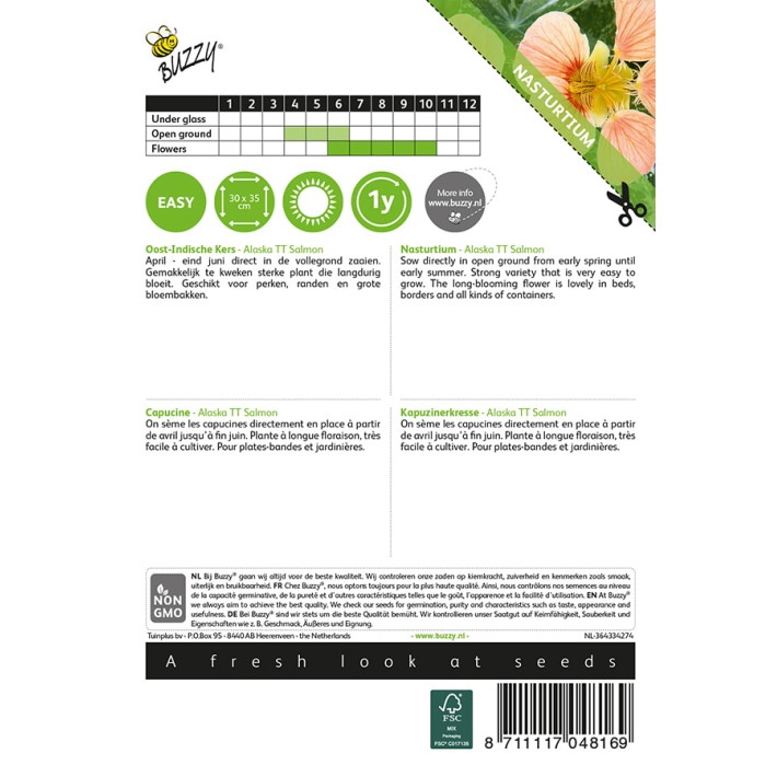 Buzzy® Nasturium Alaska TT Salmon