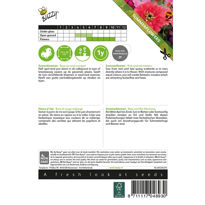 Zomerbloemen Roze en rood mengsel