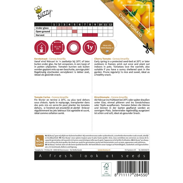 Buzzy® Pomodori, Cherry Tomato Cereza Amarilla