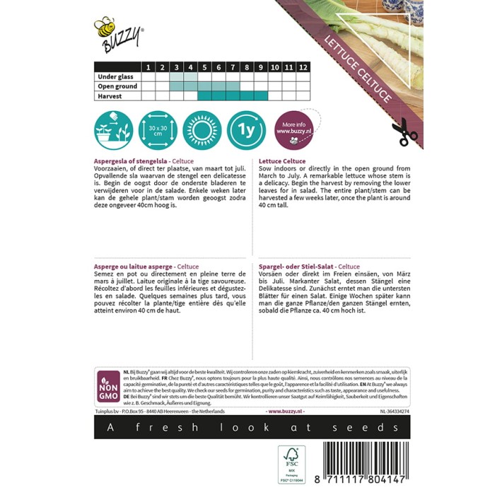 Buzzy® Xotica Laitue Asperge Celtuce