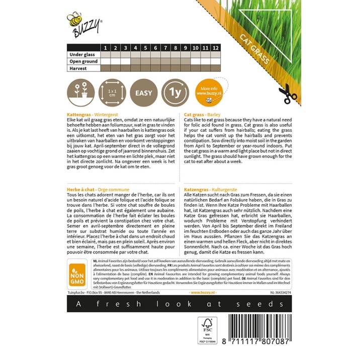 Buzzy® Animal Favorites Herbe à chat