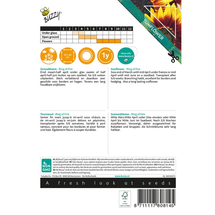 Buzzy® Sunny Flowers, Sunflower Ring of Fire