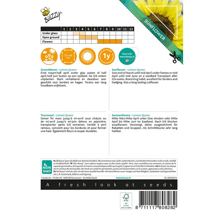 Buzzy® Sunny Flowers, Tournesol Lemon Queen