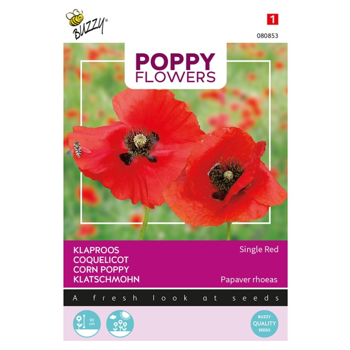 Buzzy® Poppy Flowers, Coquelicot Simple rouge