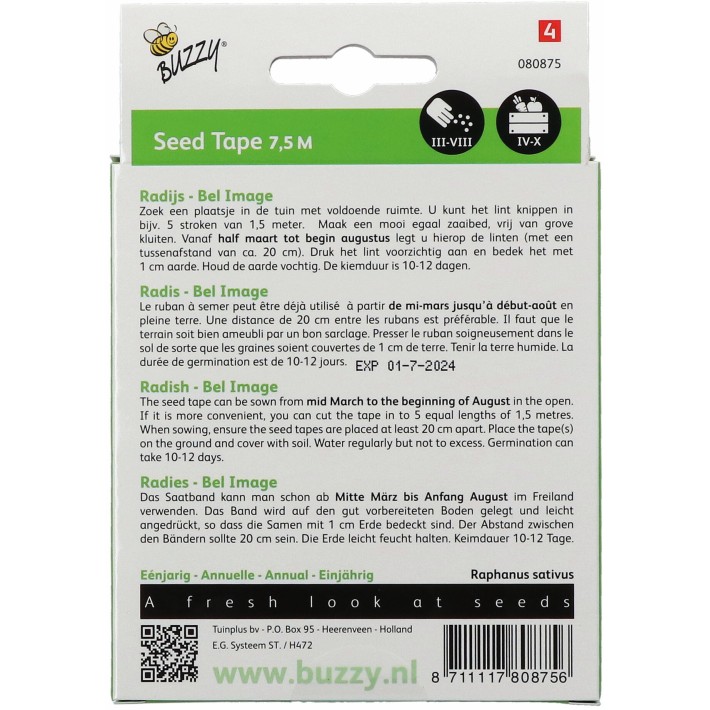 Buzzy® Seed Tape Radish Bel Image