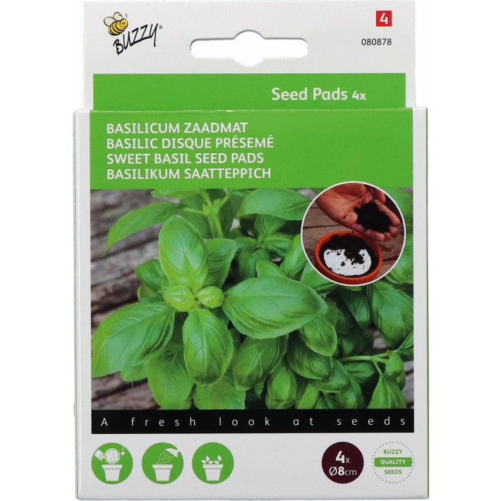Buzzy® Disque à semer Basilic 4x 8cm