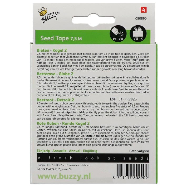 Buzzy® Ruban à semer Betterave Globe 2