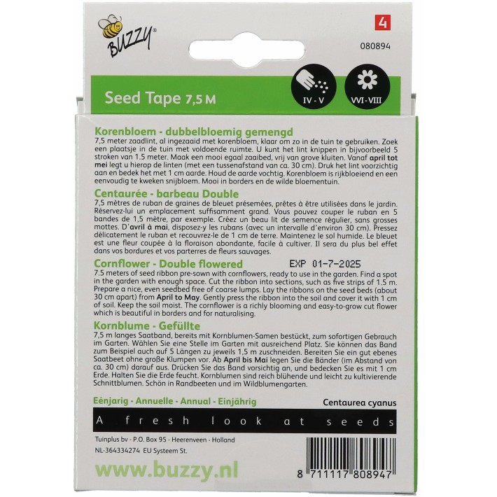 Buzzy® Ruban à semer Centaurée barbeau Double, variée