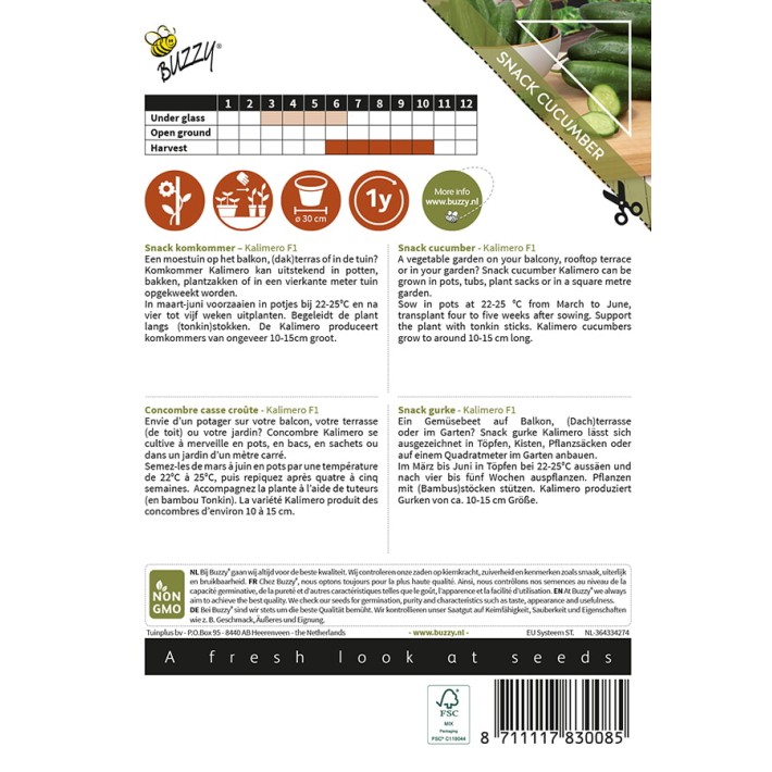 Buzzy® Patio Veggies, Concombre casse croûte Kalimero F1