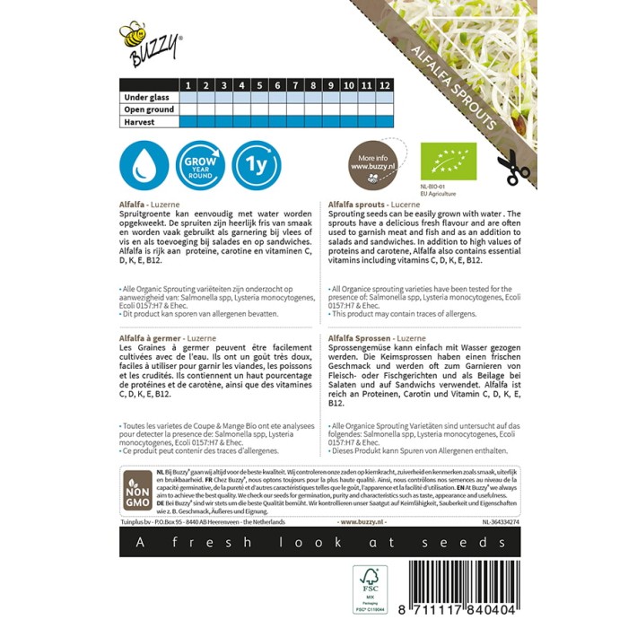 Buzzy® Organic Sprouting Alfalfa Luzerne (BIO)