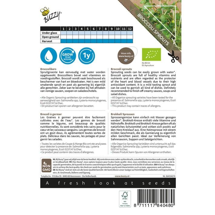 Buzzy® Organic Sprouting de brocoli (BIO)