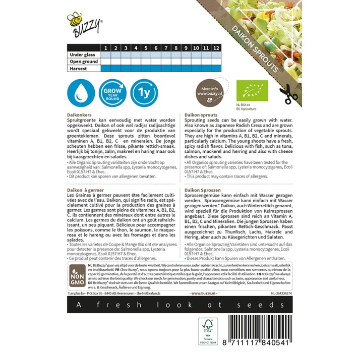 Buzzy® Organic Sprouting Daikon cress (BIO)