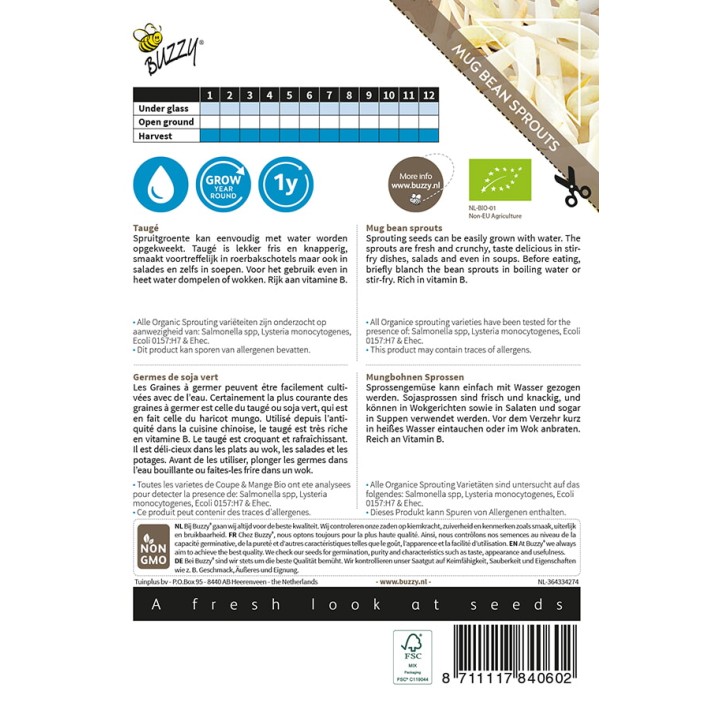 Buzzy® Organic Sprouting de soja vert (BIO)