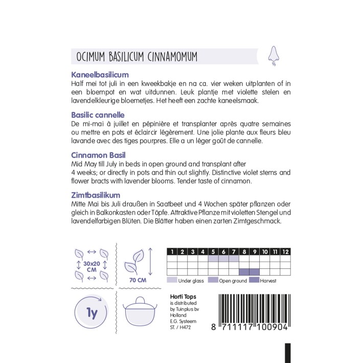 Horti Tops® Basilic Cannelle Ou Cinnamon
