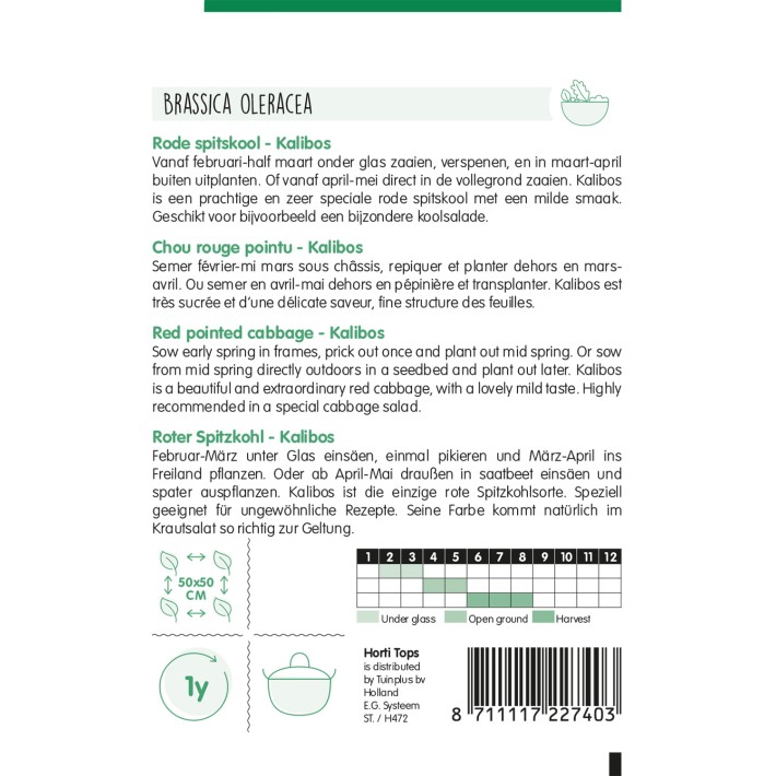 Horti Tops® Chou rouge pointu Kalibos