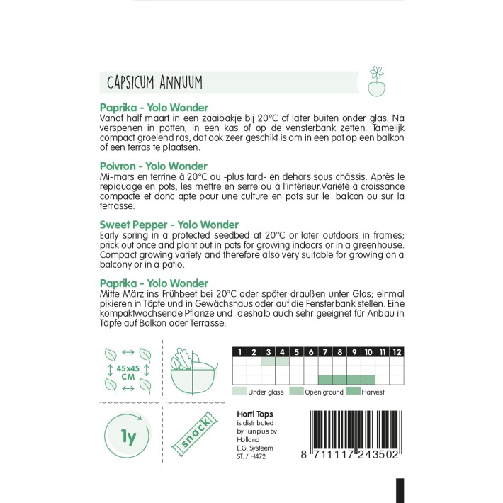 Horti Tops® Poivron Yolo Wonder