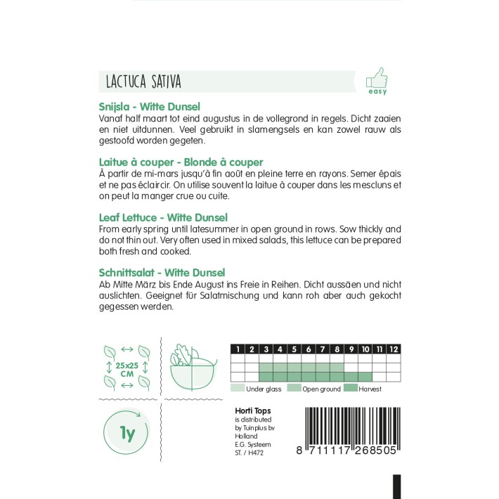 Horti Tops® Laitue à couper Blonde de Paris