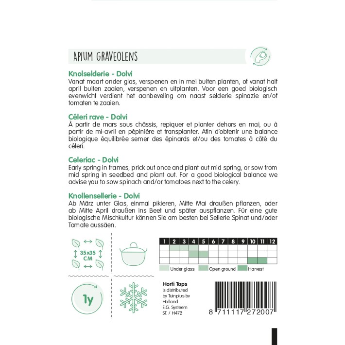 Horti Tops® Céleri rave Dolvi - Géant de Prague amel.