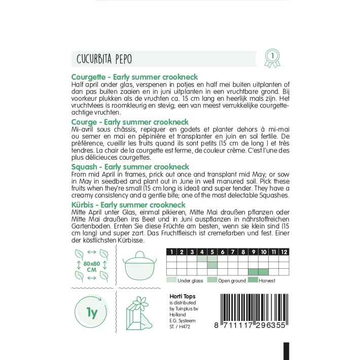 Horti Tops® Courgette d'ete Early Summer Crookneck