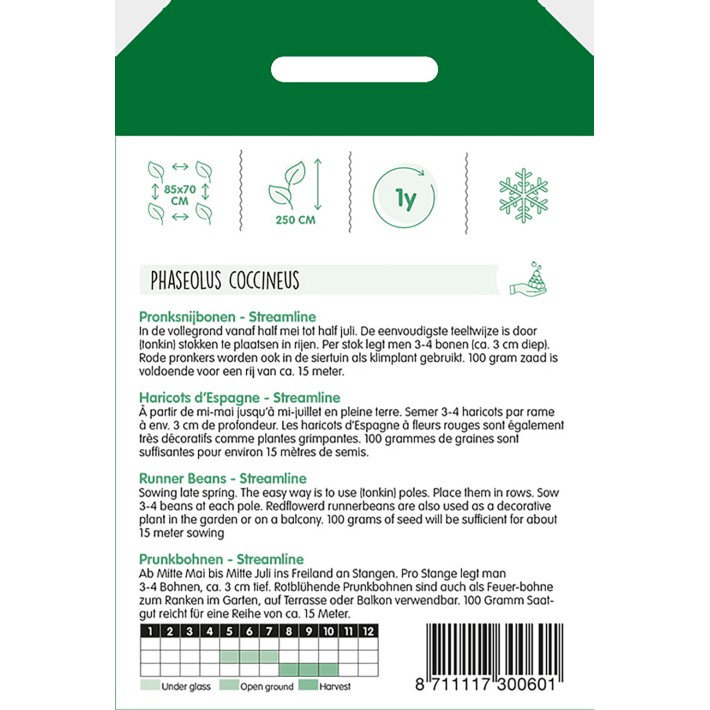 Haricot d'Espagne rouge à longue cosse, 100g