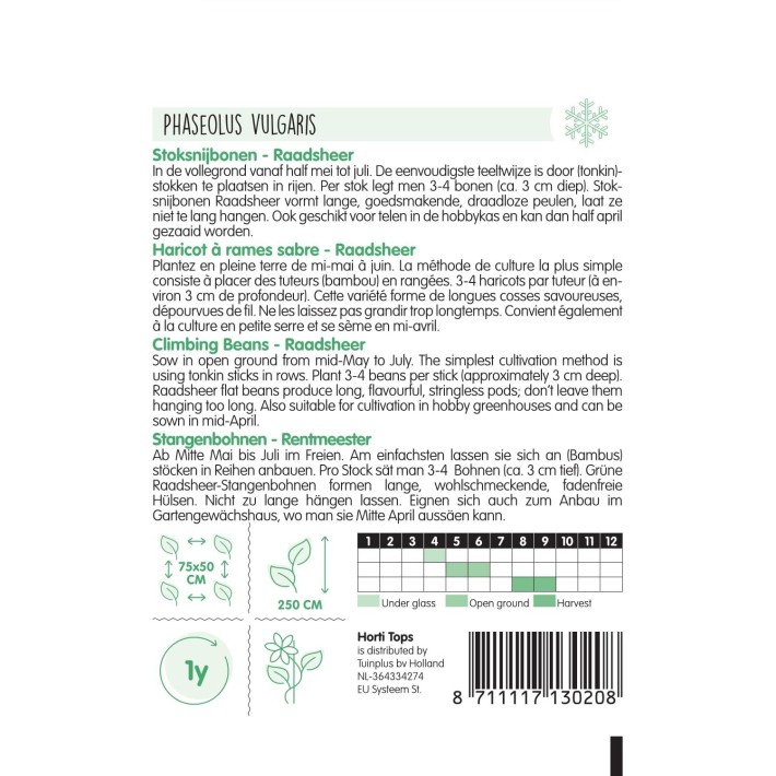 Horti Tops® Haricot à rames sabre Raadsheer