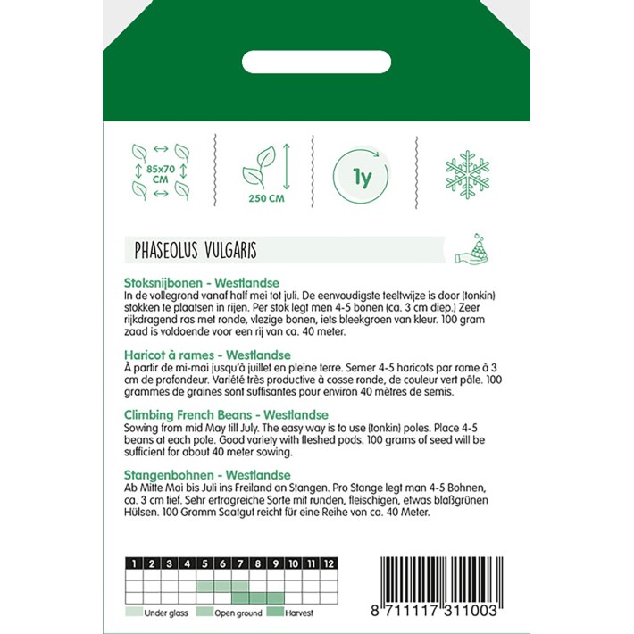 Haricot à rames Double de Westland, 100g