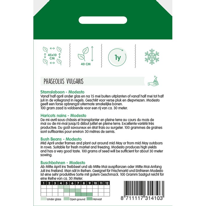 Haricot nain Modesto, 100g
