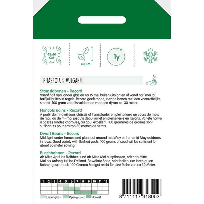 Dwarf French Beans Record, 100g