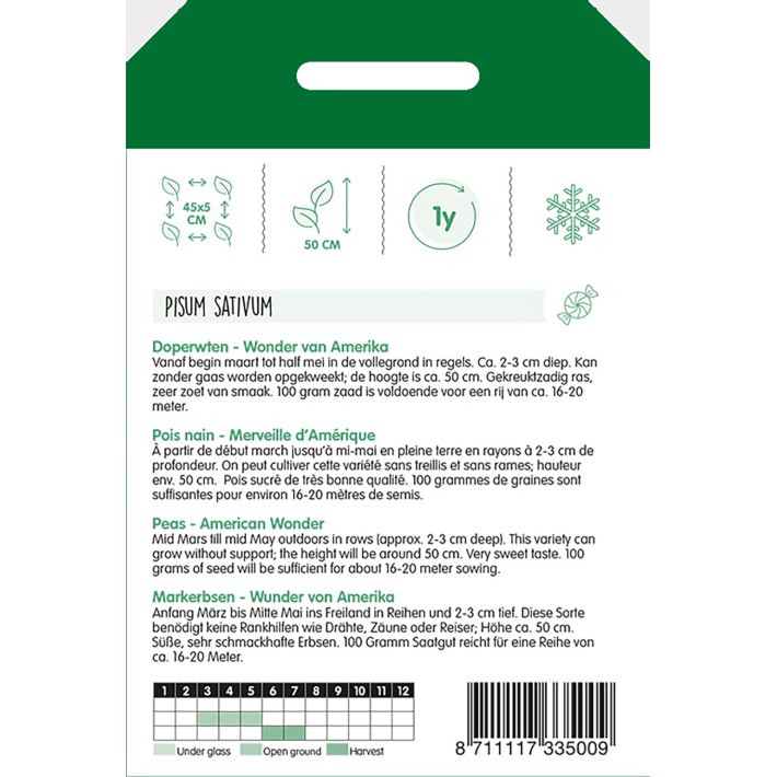 Pois nains Merveille D'Amerique, 100g