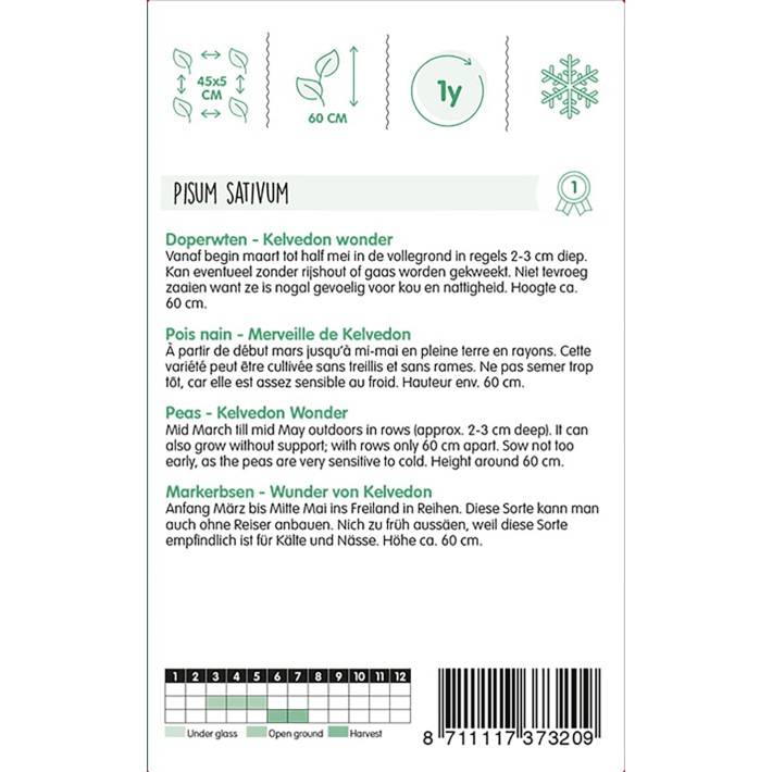 Pois nains - Merveille de Kelvedon, 250g