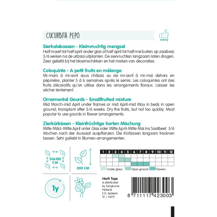 Horti Tops® Cucurbita pepo, Gourd small fruited mixed