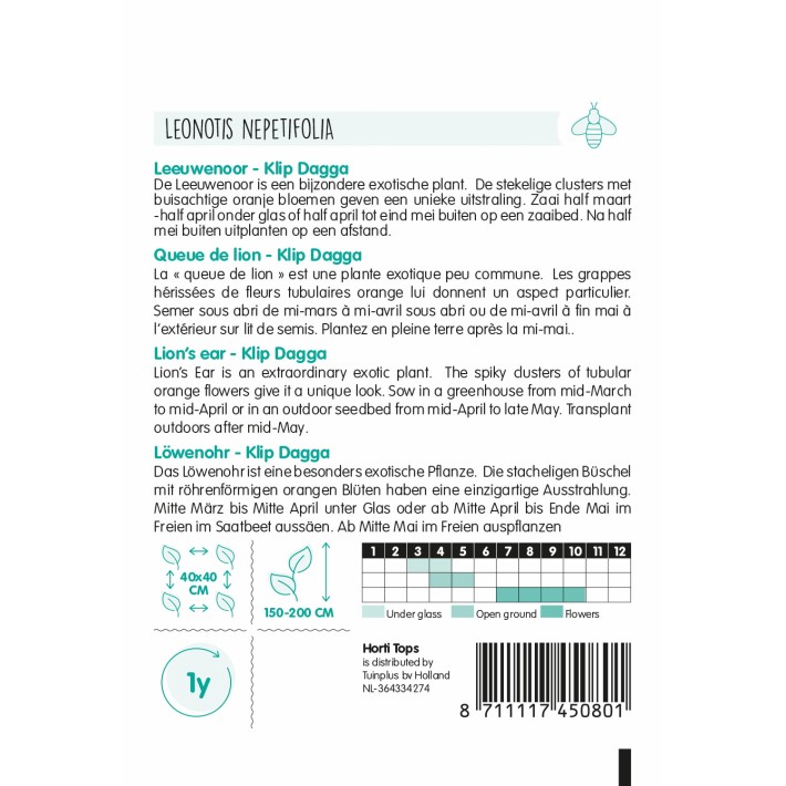 Horti Tops® Leonotis, Lion’s ear Klip Dagga
