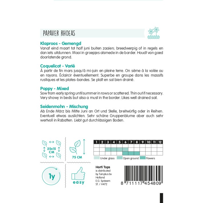 Horti Tops® Papaver Rhoeas Shirley Double Varie