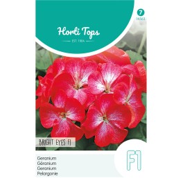 Pelargonium, Geranium Bright Eyes F1 rood/wit