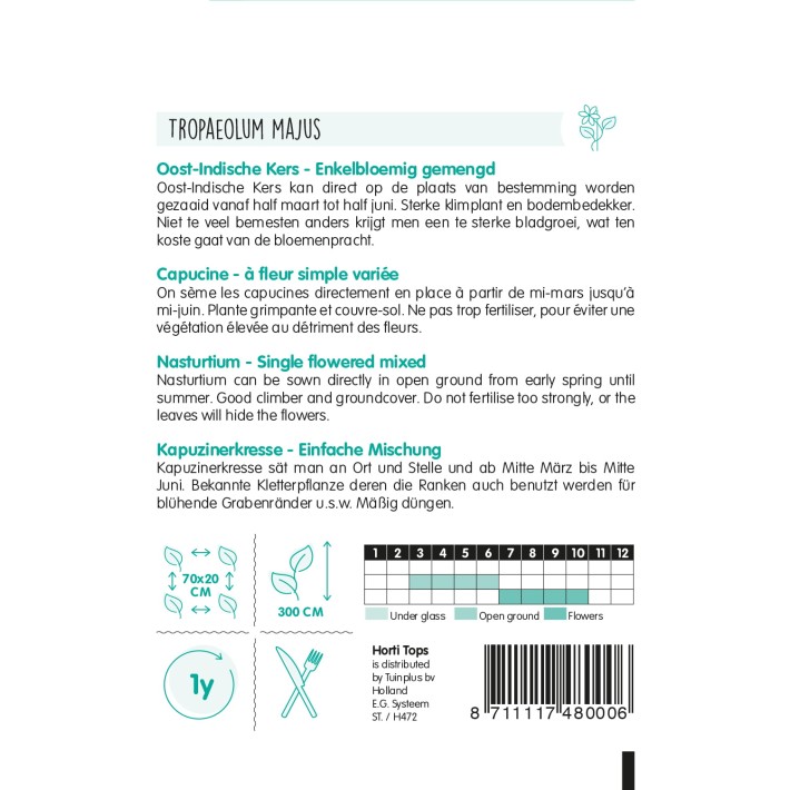 Horti Tops® Capucine grande à fleur simple variée