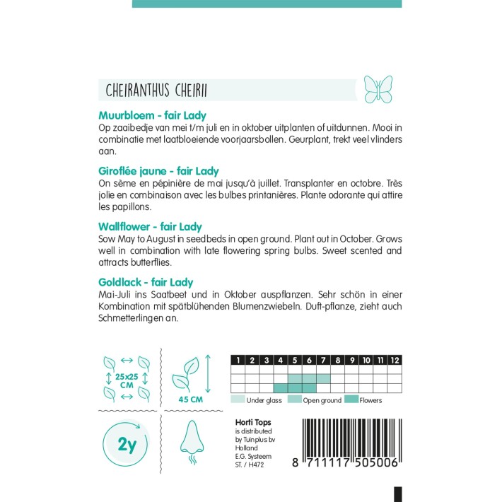 Horti Tops® Cheiranthus Cheirii Single Fair Lady Mixed